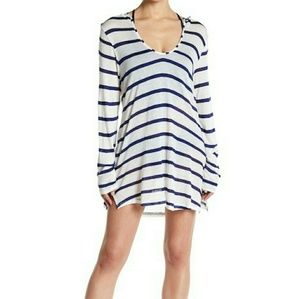 Splendid Hooded Stripe Swim Cover-up Size Small